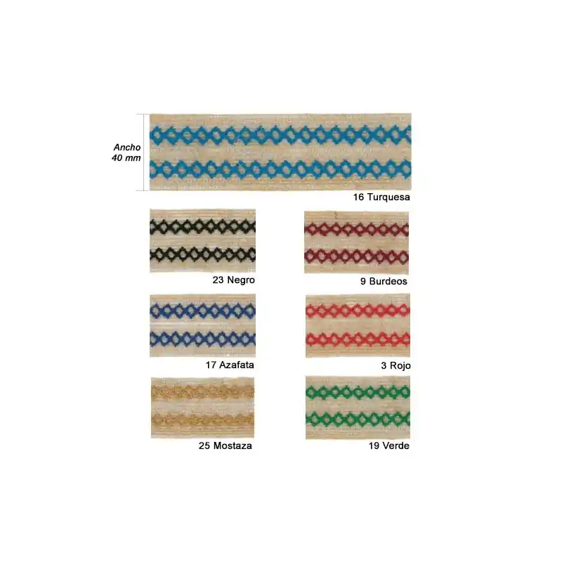 CINTA YUTE 804 (Metros) 40mm Hecho A Mano