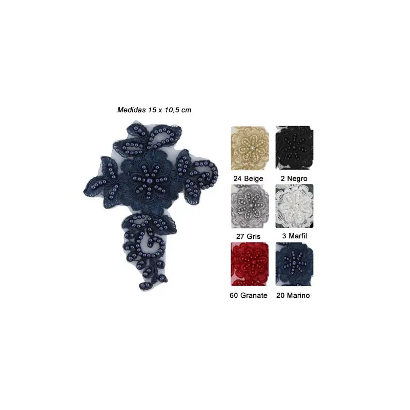 APLICACION BORDADA PERLAS 654056 (Unidad) De Moda