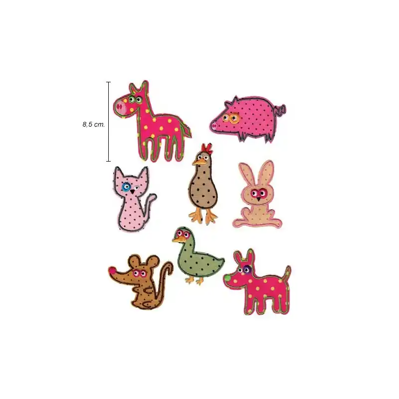 Garantía Incluida APLICACIONES BORDADAS ANIMALES PACK DE 8 UNIDADES
