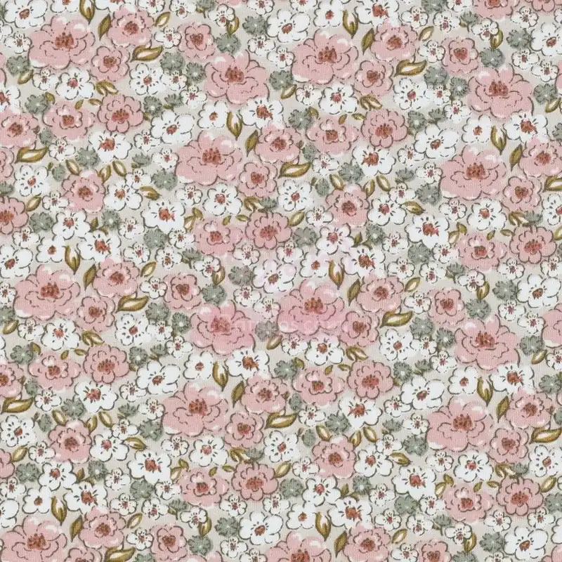 POPELIN FLORES ROSALEDA ROSA SERIE OUTO Mayoreo