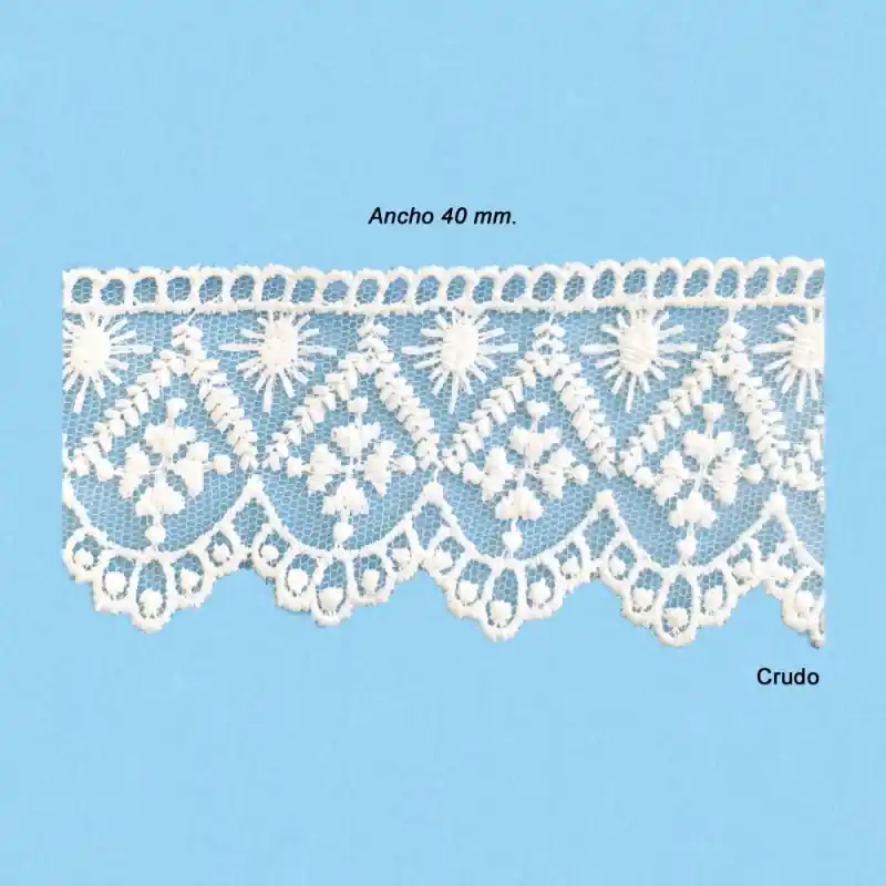 BORDADO TUL 8TB0341 (Pza 9 metros) 40mm Envío Exprés