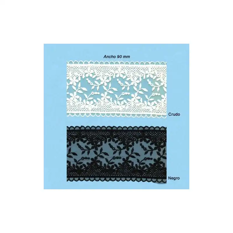 BORDADO TUL 6728A (Pza 9 metros) 90mm ENTREDOS Disponible Ahora