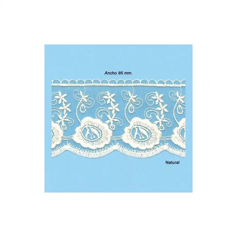 BORDADO TUL 8TB0234 (Pza 9 metros) 85mm Oferta Limitada