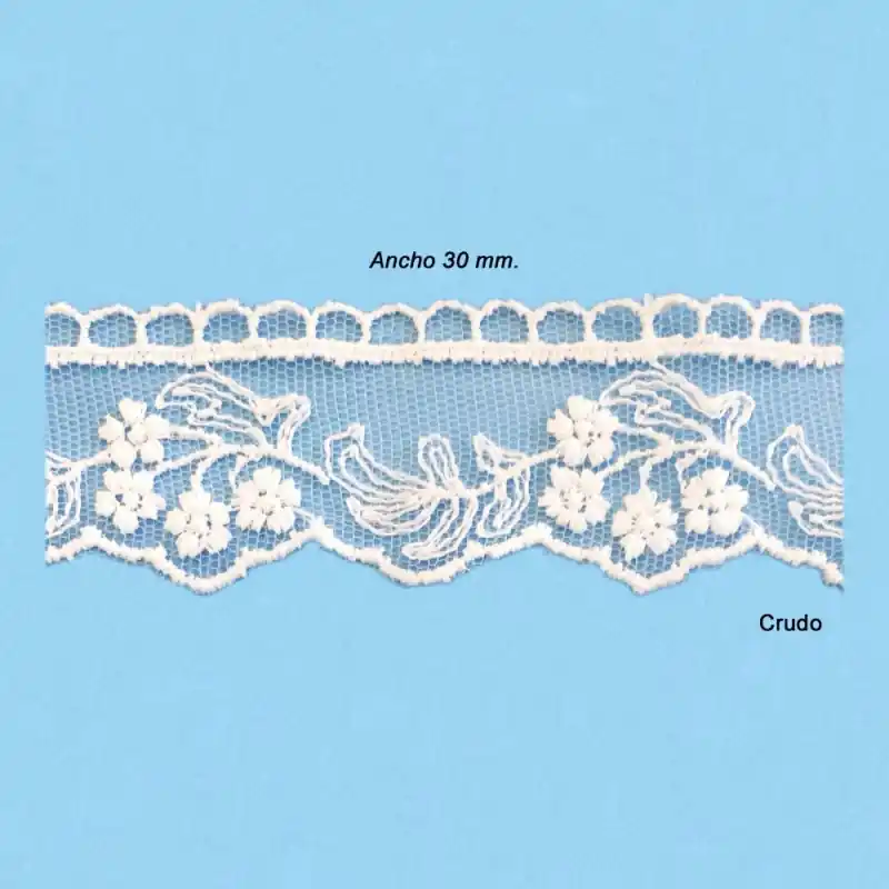 Precio Reducido BORDADO TUL 8TB0221 (Pza 9 metros) 30mm