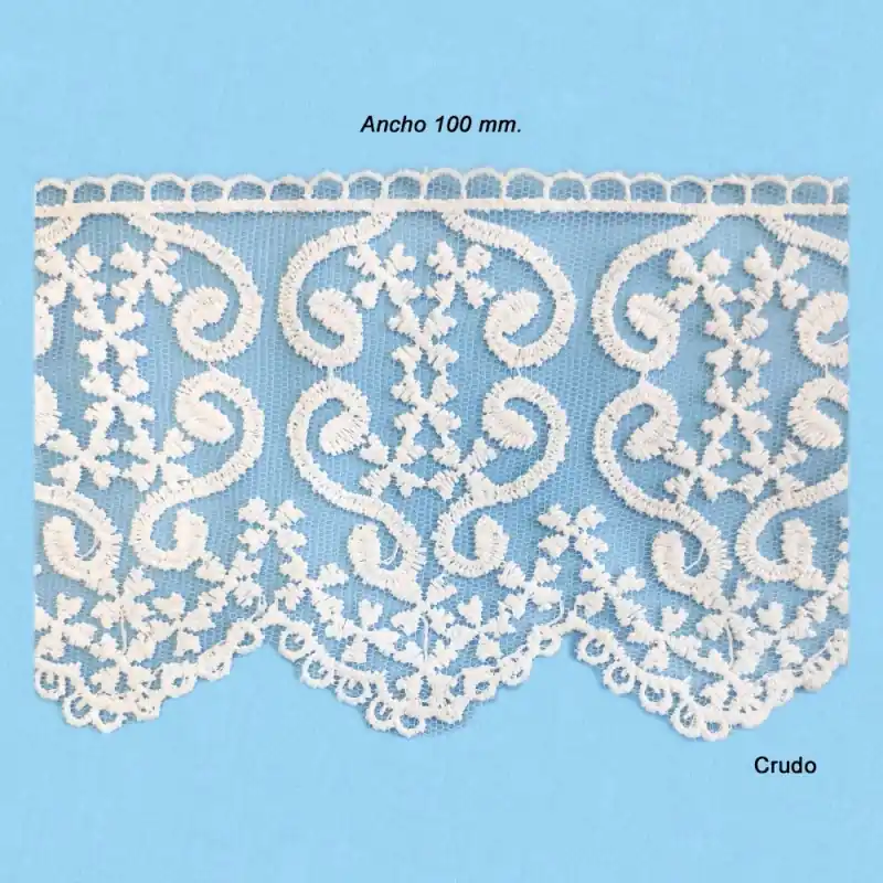 Garantía De Devolución De Dinero BORDADO TUL 8B0684B (Pza 9 metros)100mm