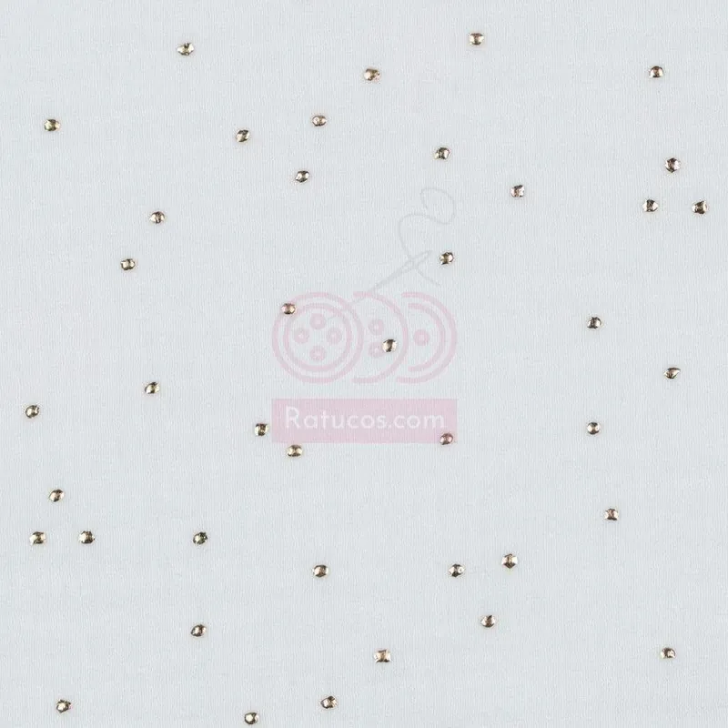 Original DOBLE GASA BLANCA SERIE TOPOS DORADOS