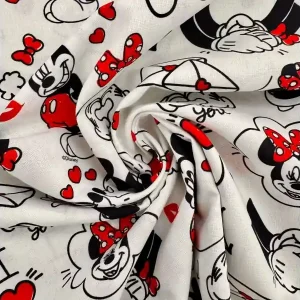 Algodón Minnie Mouse & Micky Mouse Precio Rebajado