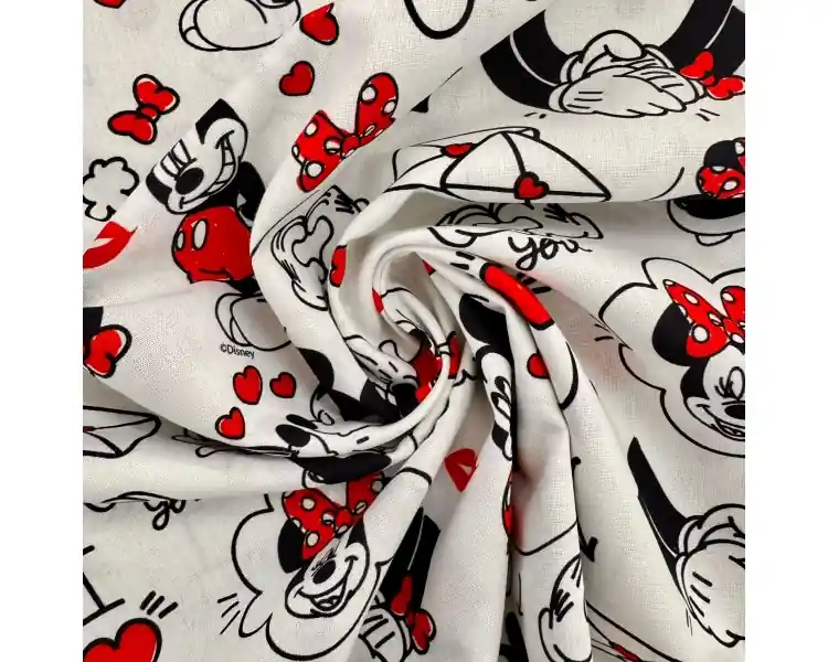 Algodón Minnie Mouse & Micky Mouse Precio Rebajado
