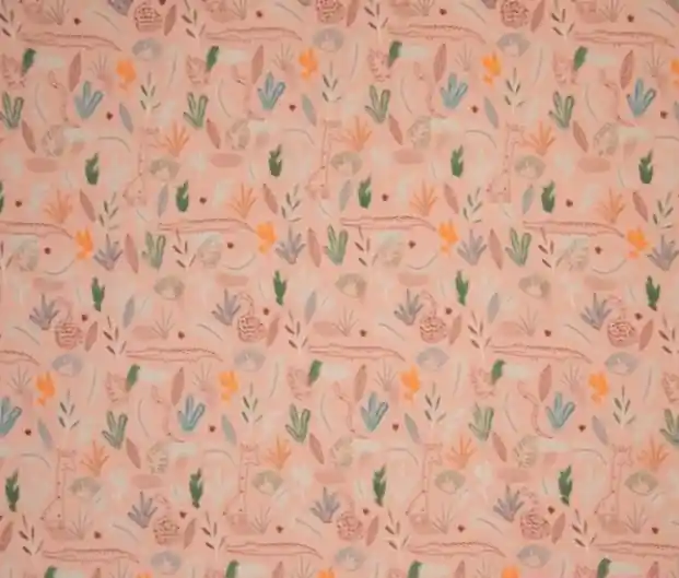 Marca Reconocida TROZO PUNTO ALGODON SELVA ROSA 120 cm