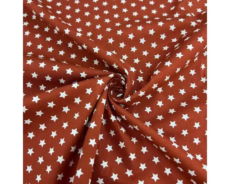 Algodón Patchwork Estrellas Teja Precio Económico