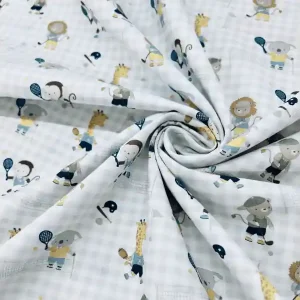 Algodón Vichy Animals Sport Precio Bajo