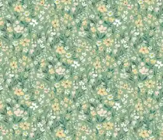 VIELLA FLORES FONDO VERDE Precio Reducido