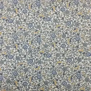 ALGODON TIPO LIBERTY AZUL Y OCRE Exclusivo