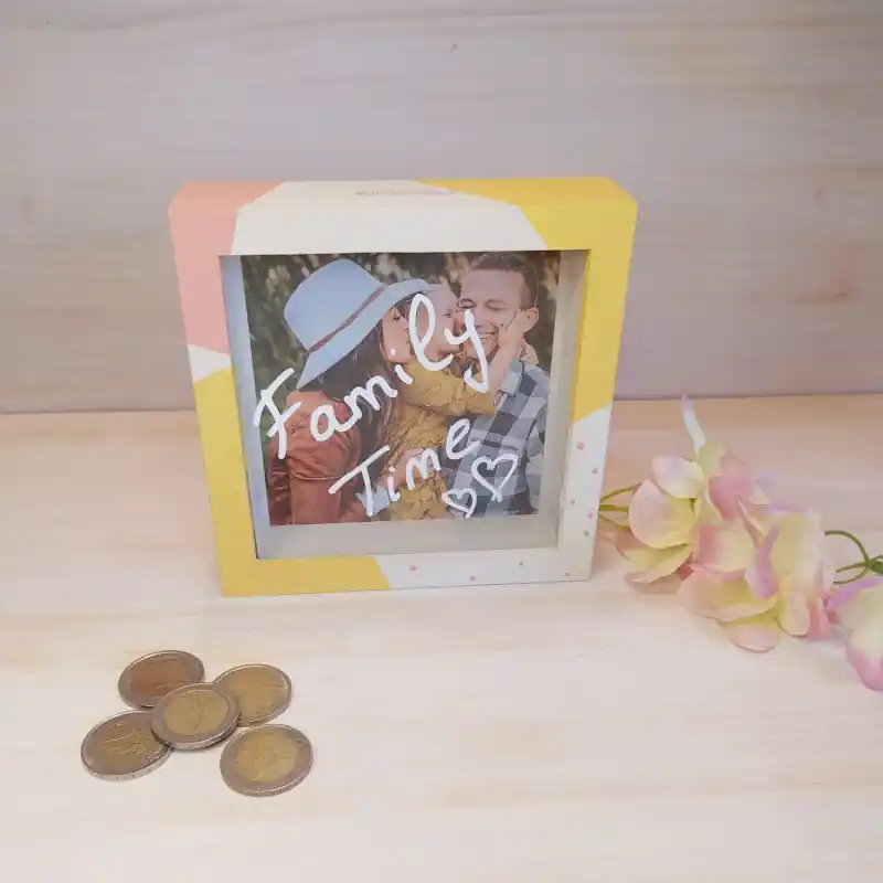 Últimas Unidades Cuadro hucha 17X17X3.7cm con fondo desmontable