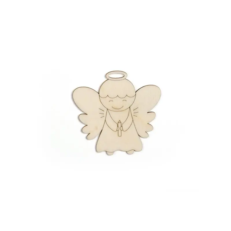 Hecho A Mano Set de 12 ángeles con vela 7.2X7X0.3cm