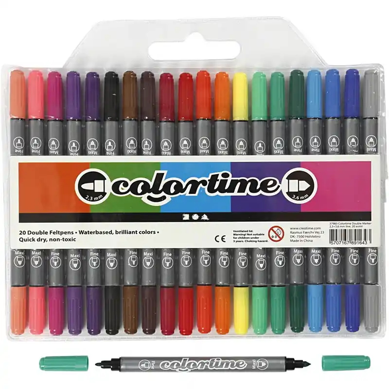 Rotuladores dobles Colortime - 20 unidades Certificado