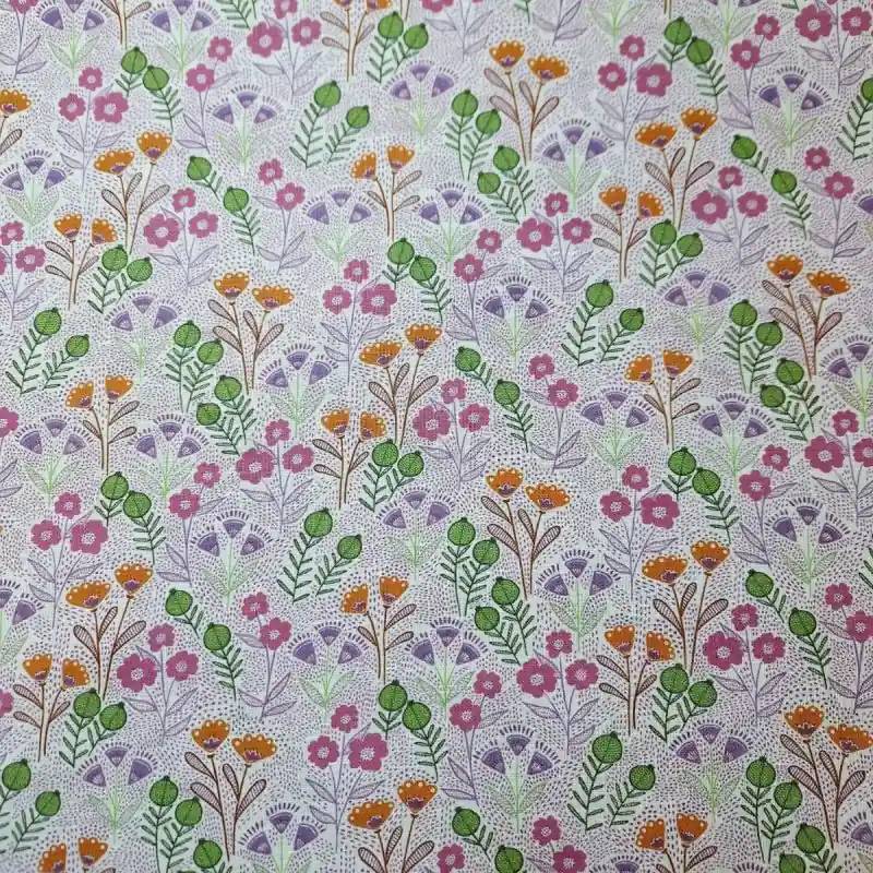 LINO CON ALGODON FLORES MALVA No Te Lo Pierdas