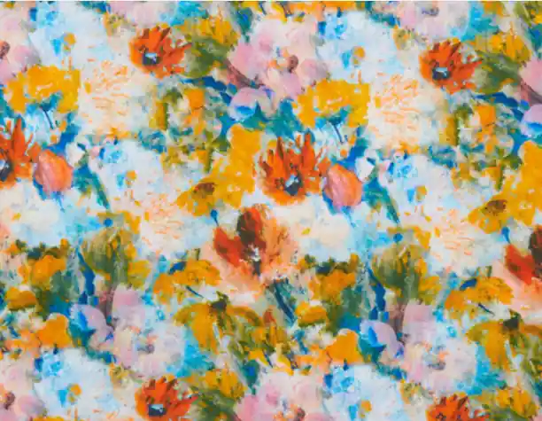 VOILE FLORES ABSTRACTO Súper Precio