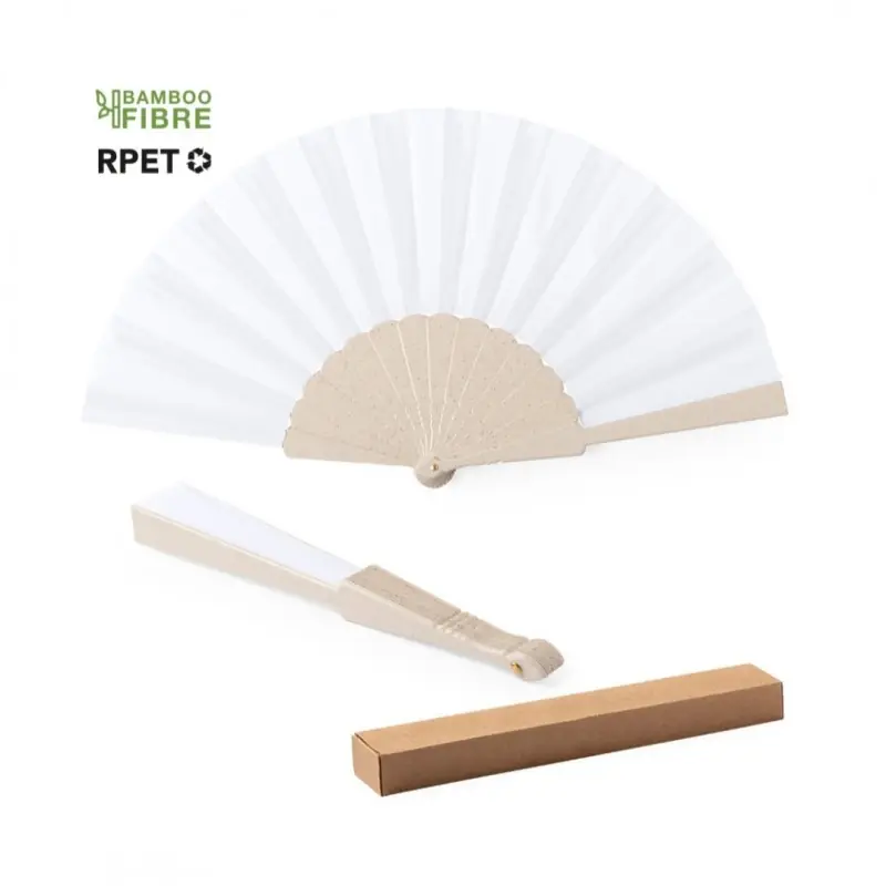 Abanico mango fibra de bambú Oferta