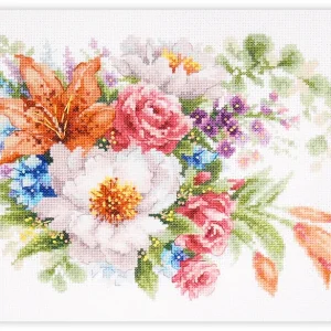 Auténtico Kit de Punto de Cruz Flores Suaves - Magic Needle 210-313