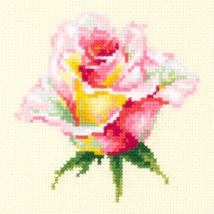 Mejor Calidad Kit de Punto de Cruz Rosa en Flor - Magic Needle 150-004