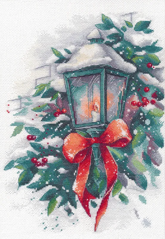 Kit de punto de cruz. Linterna de Invierno - 1525 OVEN Favorito De Clientes