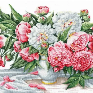 Liquidación Ramo de peonías - Andriana SANB-17 - Kit de punto de cruz