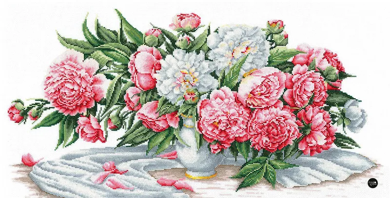 Liquidación Ramo de peonías - Andriana SANB-17 - Kit de punto de cruz