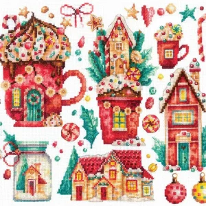 Marca Reconocida Dulces navideños - Andriana SANR-52 - Kit de punto de cruz