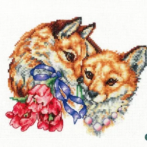 Alta Calidad Felices juntos. Zorros - SANS-49 Andriana - Kit de punto de cruz