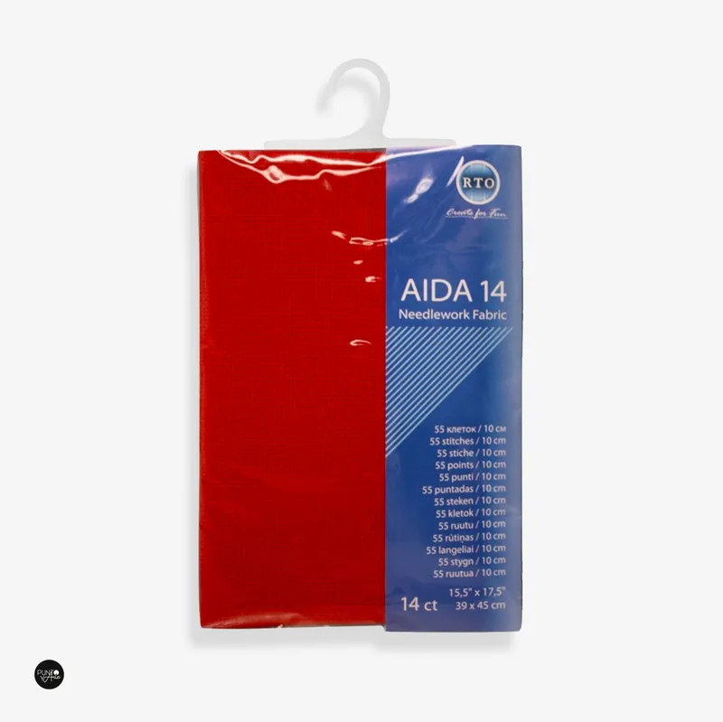 Tela Aida 14 ct. / Rojo - RTO AIDA14-954 Garantía Incluida