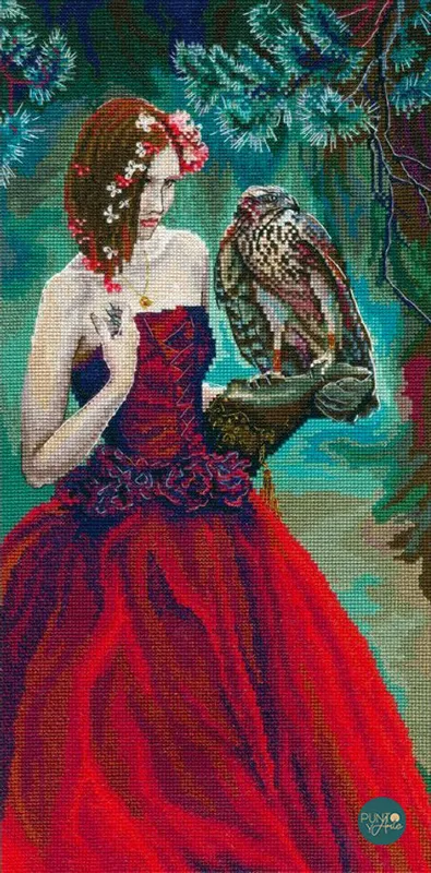 Máxima Calidad M724 Chica con halcón - RTO - Kit de punto de cruz