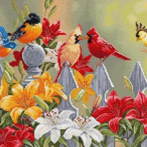 Disponible Ahora Kit de Punto de Cruz - Backyard Birds with Daylilies - BU5024 Luca-S