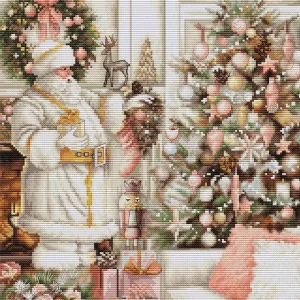 White Santa With Christmas Tree - BU5019 Luca-S - Kit de Punto de Cruz Tendencia