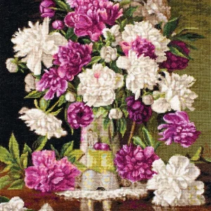 B608 Peonías rojas y blancas - Luca-S - Kit de Punto de Cruz Envío Internacional