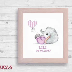 R04 Elefante - Marco y Kit de Punto de Cruz Luca-S Ordena Ya