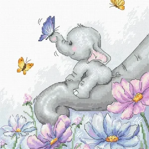Compra Ahora Elefante con Mariposa - B1183 Luca-S - Kit de Punto de Cruz