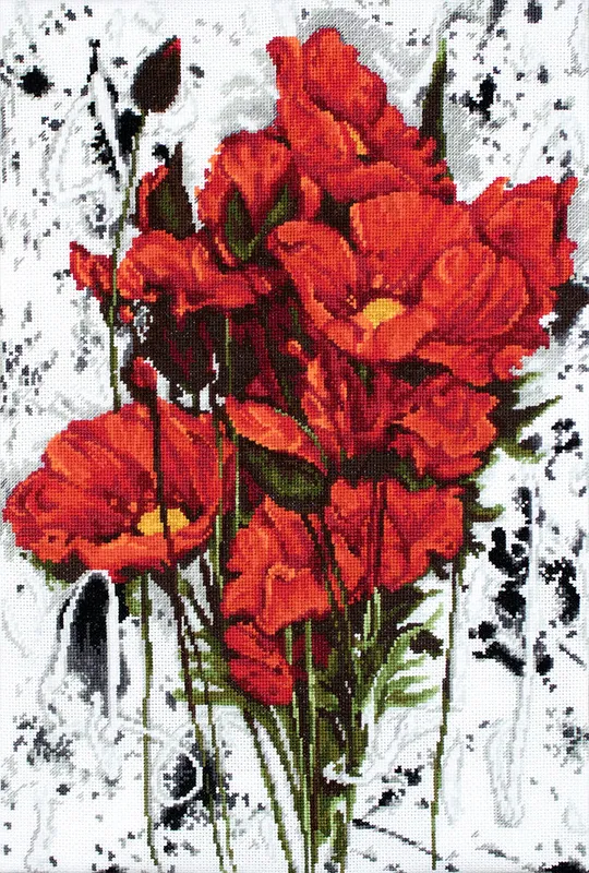 Últimas Unidades Las amapolas - B2375 Luca-S - Kit de Punto de Cruz