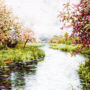 Kit de Punto de Cruz Paisaje de Primavera - B545 Luca-S Premium