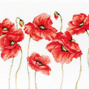 Barato B2223 Amapolas rojas - Luca-S - Kit de Punto de Cruz