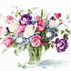 B2261 Jarron Tulipanes - Luca-S - Kit de Punto de Cruz Precio Reducido