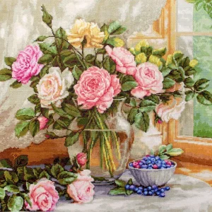 Precio Reducido Bodegón con arándanos - B588 Luca-S - Kit de Punto de Cruz