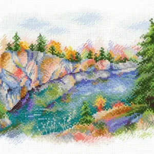 Compra Ahora Kit de Punto de Cruz. Carelia. Parque Ruskeala - SNV-802 de MP Studia