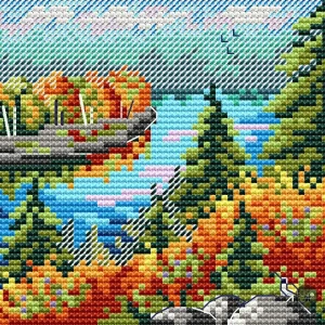 Premium Bosque de otoño - MP Studia SM-615 - Kit de punto de cruz