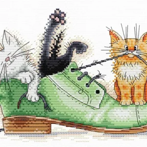 Gatitos jugando - MP Studia - Kit de punto de cruz SM-185 Últimas Unidades