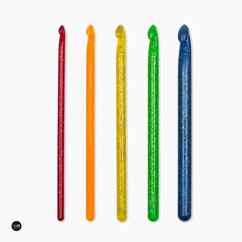 Disponible Ahora Juego de ganchillos Pop de Prym 218599 con purpurina - 5 piezas