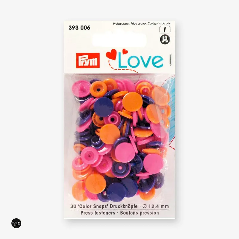 Botones De Presión O Snaps. Rosa y Azul oscuro 12.44 mm - Prym Love 393006 Stock Limitado