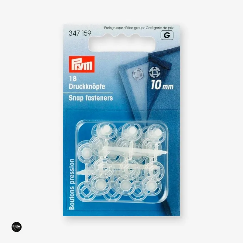 Imprescindible (Must-Have) Broches De Presión Transparentes 13mm - Prym 347161