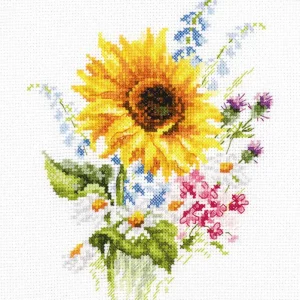 Ramo Con Girasol - Alisa - Kit de punto de cruz S2-49 Súper Precio