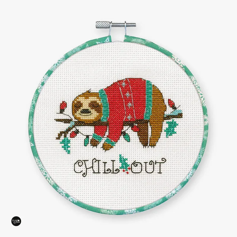 Promoción Exclusiva Christmas Sloth - 72-09004 Dimensions - Kit de punto de cruz